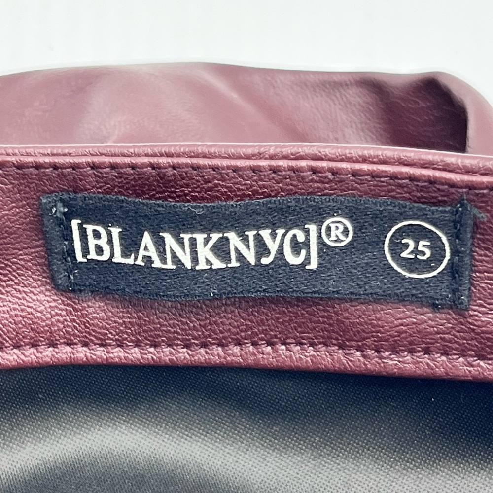 New Blank NYC Revolve Faux Vegan Leather Oxblood Red Skinny Pants Women’s 25 - Picture 12 of 15